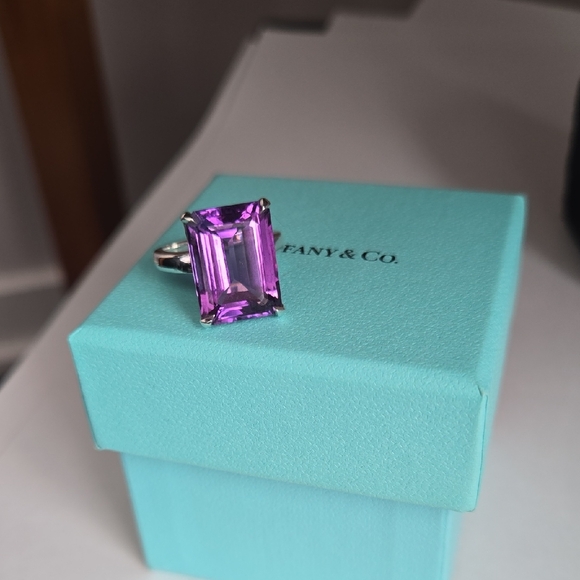 Vintage Tiffany & Co. Sterling Silver "Sparklers" Ring with Amethyst, Size 6 - Picture 9 of 9